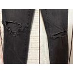 Madewell  Distressed Raw Hem 9" High Rise Stretch Black Sea Skinny Jeans Size 28T Photo 3