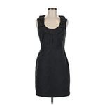 Lela Rose Ruffle Neck Silk Cocktail Dress Medium Quiet Luxury Retro LBD Event Black Photo 1