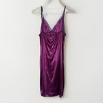 Victoria's Secret Vintage Satin Like Slip Dress Small Purple Black‎ Lace Lingerie Y2K Goth Boudoir Photo 1