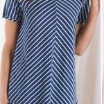 Soft Surroundings 100% Pima Cotton Indra Blue Striped Short Sleeves Tee Photo 0