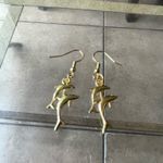 Handmade Golden Dolphin Earrings , Gold And Red drop dangle earrings Star Y2k Photo 4