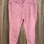 Torrid Light Pink Leopard Print Skinny Ankle Jeans, Size 16, 2X Photo 0