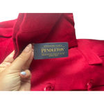 Pendleton  Wool Red Peacoat Toggle Coat New With Tags XXL Striped Interior Hooded Photo 5