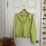 Free People Lime Green V-Neck Sweater Photo 4