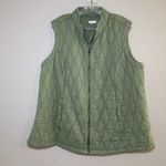 J.Jill  Quilted Diamond Stitch Vest Olive Green Women's Size XL outdoors gorpcore Photo 1