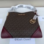 Michael Kors MK Nicole Large Triple Compartment Crossbody- Merlot Photo 5