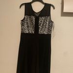 Tribal Black and Silver Sheath Mini Dress Sleeveless Scoop Neck Size M Photo 1