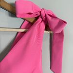 Julia Jordan V-Neck Tie Sheath Knee Length Dress Womens 12 Pink Bows Formal Chic Photo 9