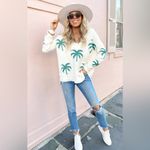 Show Me Your Mumu Palm Tree Knit Gilligan V Neck Oversized Sweater NWT Size M Photo 7
