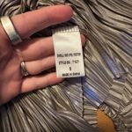 MIOU MUSE NWT Plisse Dolman Sleeve Plunging V Neck Ruched Waist Top Size Small Silver Photo 4