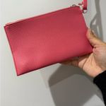 POLO RALPH‎ LAUREN PINK LEATHER ZIP CLOSURE WRISTLET POUCH BAG 8x5” I Photo 3