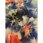 Avenue Women's Size 30 Blue & White Striped Floral Rhinestone Top Photo 3