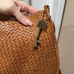 Anthropologie MAX & JAN Brown Woven Fringe Leather Crossbody Shoulder Bag - Brown Lined NWOT Photo 7