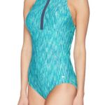 Nike  Womens Menta Rush Heather High Neck One Piece Swimsuit Sz Small Photo 2
