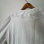 vintage ruffle trim Robe 100% cotton petite white Eve Stillman saks fifth ave Photo 3