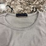 Brandy Melville  Light Gray and‎ White Striped Tee Photo 1