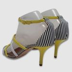 Malone Souliers By Strappy Yellow White Polka Dots Ankle Strap Heels Size EU 38 Photo 9