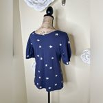 Anthropologie Postmark Navy & Off White Jasmine Floral Top Size Small Photo 11