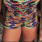 Fleo NWT Original Multi Spooky Halloween Camo Print Athletic Shorts Size Small Orange Photo 1