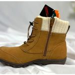 Sporto  Boho Water Resistant Suede Lace Up Ankle Boots Camel 9W Photo 7