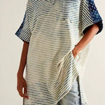 Free People NWOT  We The Free True Blue Tee - indigo navy blue - small Photo 0