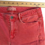 J.Jill denim Authentic Fit Cropped fringe hem jeans, melon color, size 4 EUC Photo 5