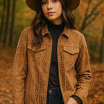 Ruby Rd Vintage Faux Fur Crocodile Leather Jacket Retro Large Brown Boho Earthy Photo 0