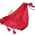 Joe Boxer NWT Coral Crochet Boho Waist Tie Tassel Bikini Bottom Juniors XL Photo 0