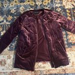 Who What Wear Plum Velvet Puffer size M Photo 0