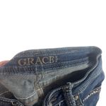 Grace LA Juniors Size 7 Western Bling Jewel Embroidered Pockets Straight Jeans‎ Blue Photo 8