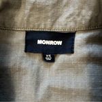 Monrow Vintage Cotton Shirt Jacket in Military Green Size XS Photo 12