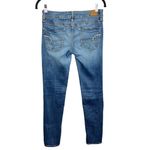 American Eagle  Distressed Skinny Jeans Blue Sz 4 Super Stretch 90s Denim Grunge Photo 1