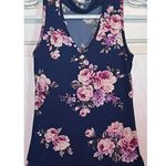Eye Candy  Women's Sleeveless Floral V-Neck Blouse Size S 21" Long x 13 1/2" PTP‎ Photo 0