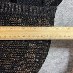 Vintage 80s Chunky Cardigan Womens‎ Large One Button Black Gold Shimmer Vibes Photo 2