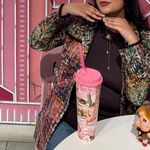 Roberto Quaglia 70% Wool Blend Artists Dream Colorful Tweed Long Blazer Coat Red Size M Photo 14