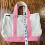 Lands' End Pink and Cream Canvas Tote Photo 2
