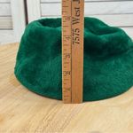 Vintage Faux Fur Pillbox Hat Emerald Green Retro MCM 60s Church Photo 12