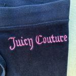 Juicy Couture Vintage Y2K Navy Blue Pink Embroidered Velour Track Sweatpants Photo 4