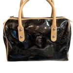 Braccialini Women's Glossy Classic Top Handle Handbag Black Beige One Size Photo 2