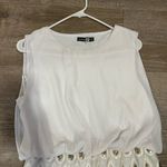 Boohoo White and Gold Sequin Dress Photo 2