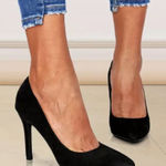 J.Crew  Black Suede Everly Pointed Toe Pumps Sz 6.5 BIN 13 Photo 0