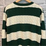 Brandy Melville  Green and White Nikki Cotton Stripe Cable Knit Sweater Jumper OS Photo 8