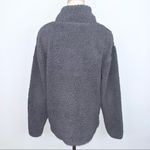 PINK - Victoria's Secret PINK VICTORIA’S SECRET Charcoal Gray Sherpa Fuzzy Half Zip Pullover Small Photo 6