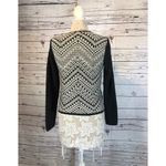 Lucky Brand Moto Aztec jacket sweater black & white side zipper closing size L Photo 7