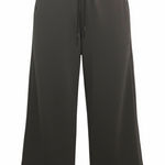 Athleta Women Wide Leg Capri Pants Pockets Activewear Size Lg Black Yoga Legging Photo 0