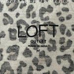 Loft Leopard Print Long Sleeve Top M – Black White Animal Print Pullover Classic Photo 8