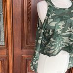 Camo Knit Cold Shoulder Green Size undefined Photo 4