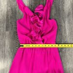 Amanda Uprichard  100% silk hot pink fuscia mini halter dress w/ ruffle - XS Photo 7