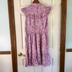Unique Vintage Purple Floral Prairie Dress Sleeveless Ruffle XL/14 Photo 1