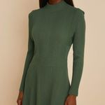 Anthropologie Maeve by Green Ribbed Knit Mock Neck Sweater Dress | Small Photo 0